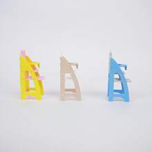 Miniature Furniture Model Baby High Chair Chair Model Dollhouse Realistic Accessories DIY Accessories Miniature Model, Suitable For Dollhouse, Outdoor Scene Decoration And Photography Props, Perfect Holiday Gift Choice, Collector Grade Model, Dollhouse Miniature Model, Mini House Accessories - (Pink + Yellow) High Chair - View 4