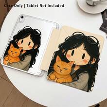Funda protectora para tableta con soporte y efecto de pintura de niña, gato y otros patrones, compatible con Honor 8/9/10/X8/X8A/X9/X8Pro/X9Pro, MatePad Se 11 pulgadas/MatePad 11 pulgadas/11.5 pulgadas, MatePad Pro, Apple 10ª/11ª generación 2025 (A16), Galaxy Tab A7/A9 y otros modelos populares - Estilo 6 - Ver 2