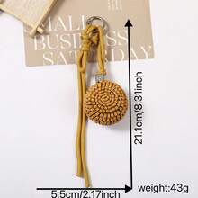 New PU Mini Bag Charm, Versatile Handmade Woven Ball Keychain, Women's Bag Accessory Pendant - Multicolor - View 7