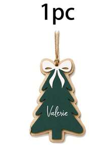 Custom Christmas Tree Wooden Plaque, Personalized Gift Decor, Farmhouse Holiday Ornament, Customized Name Tag For Xmas Tree, Customizable Present Decoration, Festive Home Hanging Sign, Christmas Gift For Family, Christmas Ornament, Living Room Decor - Style a - View 7