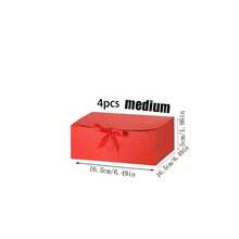 10pcs Red Gift Boxes With Lids, Bridesmaid Invitation Boxes, Luxury Red Ribbon Gift Boxes, Wedding Gift Boxes, Birthday Gift Boxes, Party Gift Boxes, Bridesmaid Gift Boxes, Graduation Gift Boxes, Valentine's Day Gift Boxes - Red and White - View 9