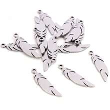 10pcs Stainless Steel Feather Leaf Moon Star Heart Small Charms Pendant For Earrings Necklace Bracelet DIY Jewelry Making Accessories - Stainless Steel Small Pendant - View 3