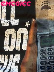 EMCGICC Jesus Shirt,CALL ON JESUS,Y2k Graphic T-Shirt Men's Summer Short Sleeved Cotton Casual Outdoor Street,God Shirts,Surprise Gift,Graphic Tees Men - 黑色 - 查看 6