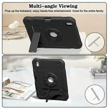 1pc Stock Case Compatible With Ipad 10th Generation 2022(10.9 Inch) (A16) 11 Inch 11th Generation 2025 11(A16 2025), Heavy Duty Silicone PC With Pencil Holder Rugged Protective 10.9" 11'' Cover With Built-In Stand Compatible With Ipad 10th/11th Genertion 10.9 Inch Tablet Case - Red and Black - View 5