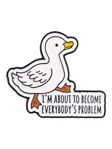 QIHOO 1PC Funny Sarcastic Duck Enamel Pins Cartoon Quote Lapel Brooch Set Humorous Animal Badge Jewelry For Denim Jacket Backpack Personality Gift - Multicolor - View 7