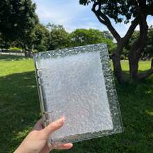 A5 波浪透明壓克力資料夾 清透耐用材質 活頁筆記本封面 可作為筆記本、計畫本、卡片收納 B - 水晶卡冊 - 查看 10
