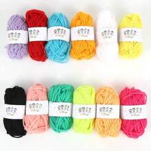1 Set EDCUEBE7 Crochet Yarn Kit, Crochet Tools Set With Storage Bag, Beginner DIY Hand Crafting Kit Including Yarn, Hooks, Needles, Craft Supplies, Random Color & Yarn Packaging - Multicolor - View 11
