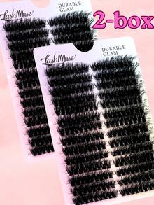 Limete Eyelash 252 Clusters 80D Slanted False Eyelashes Book, 14 Rows Layered Arrangement, 8-16MM Mixed Length D-Curl Design, Soft Slanted Hair Flow Creates Natural Winged Effect, Makes Eyes Look Fluffy, Long And Enlarged, Suitable For Natural Makeup, Korean Style Makeup, Cat Eye Makeup, Date Makeup And Exquisite Full Makeup, DIY Segmented Eyelash Bundles, Single False Eyelashes, Cluster False Eyelashes, Convenient For Free Combination, Suitable For Travel, Party, Stage Performance, Wedding, Halloween, Christmas And Gift For Girls - D - View 5