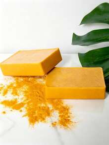 1/3/6pcs Turmeric Ginger Granule Cold Process Handmade Soap, Lemon Scented Cleansing Soap, Gentle Face And Body Wash Soap, Suitable For Daily Home Use - Lemon - View 7