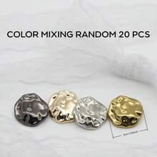 10/20入 12-30mm 復古不對稱壓紋極簡波浪面圓形金屬鈕扣，適用於襯衫、西裝、不對稱縫製、針織開襟衫、高腰鈕扣 - 多色波紋面 - 查看 42