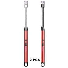 2/4/6 piazes Encendedor Eléctrico Recargable USB, Encendedor De Vela Electrónico, Vela De Plasma sin Llama, Encendedores Largos, Manguera, Estufa De Gas, Pistola De Encendido, Arco Para Acampar, Encendedor De Plasma Sin Llama Para El Hogar Y Acampar Al Aire Libre Y Para Velas Y Estufas De Gas - Rojo - Ver 8