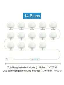 1 buah Lampu Strip Rias dengan Kecerahan yang Dapat Diatur, Lampu Rias Bertenaga USB dengan 3 Mode Warna (Putih/Hangat/Netral), Pencahayaan Rias Tanpa Bayangan untuk Ruang Ganti, Meja Rias, Siaran Langsung, Cocok untuk Bar, Rumah, dan Tempat Hiburan - Lampu depan bertenaga USB - View 9