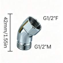 1pc Shower Head Elbow Adapter, Adjustable Shower Arm Extension For Handheld To Overhead Shower Conversion, Stainless Steel Swivel Connector, Easy Installation For Shower Head Upgrade - Multicolor - View 13
