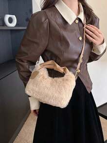 Fairy Plush Handbag, Women's Fashion Shoulder Crossbody Bag, Autumn/Winter Plush Handbag, Multi-Functional Bag, Tag Bag, Fashion Handbag - Multicolor - View 5