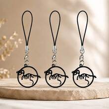 1pc/Multi-Pcs Unisex Alloy Small Dinosaur Drum Tower Animal Pendant, Creative Personalized Halloween Gift, Phone & Bag Charm - Black - View 1