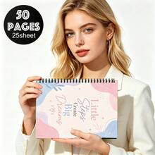 A5 Memory Journal For Mom 1pc- German "Tell Me Your Story", Guided Life Story Notebook With Floral Watercolor Design, 50 Pages 25 Sheets, Mother Keepsake Gift Book - A5 - View 6