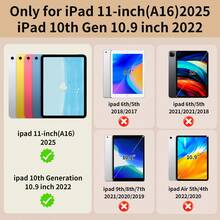 1件相容 iPad 第10代 2022 (10.9 吋) (A16) 11 吋第11代 2025 11(A16 2025) 重型矽膠 PC 筆筒防摔保護殼，附內建支架，10.9 吋/11 吋平板保護套 - 紫白 - 查看 8