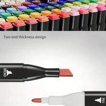 Dual-Tip Alcohol Marker Set, 60/24/48/36/80 Colors - Ideal Choice For Artists And Students, Vibrant Sketching Pens With Dual Tip Thickness, Mother's Day Gift, Artist Painting Set | Vibrant Markers | Alcohol-Based Ink - Sets - View 9