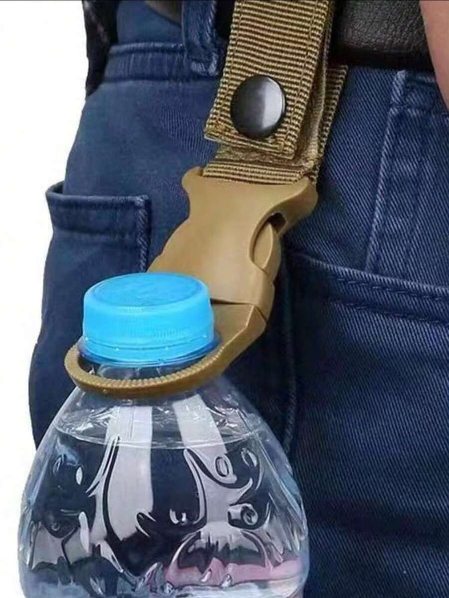 1/3pcs Outdoor Portable Hiking Carabiner Water Bottle Quick Clip Hook Multi-Function Mineral Water Bottle Carrier Durable Nylon Plastic Camping Backpack Accessories Travel Hydration Gear Kit - Black - View 1