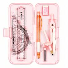 9-Piece Geometric Drawing Tool Set, Includes Compass, Protractor, Ruler, Mechanical Pencil, Eraser And Pencil Lead Refills, Complete Math Supplies Set For Students, Precise Measurement Geometric Drawing Tools, Essential Stationery For Classroom And Daily Learning - Sets - View 8