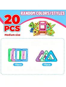Magnetic Building Blocks Set - Creative DIY Assembly Toy, Enhances Hand-Eye Coordination, Promotes Brain Development, Colorful ABS Magnets, Suitable As Holiday/Birthday Gift - Random Color - Multicolor - View 19
