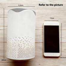 Bedroom Home Air Purifier, HEPA Filter, Small Home Air Cleaner, Desktop Small Air Purifier, Suitable For Small Space Office, Desktop, Portable, White - Multicolor - View 11