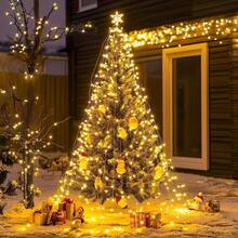 1 Set Outdoor Solar String Lights, Fairy Lights - 300/200/100/50 LED Outdoor Small Lights, IP44 Waterproof Rating, 8 Modes Selectable. Copper Wire String Lights, Suitable For Garden, Yard, Tree Decoration, And Christmas Or Wedding Celebration Decor - Solar Copper Wire Lamp - View 5