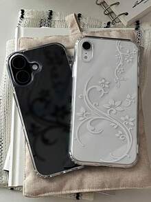 1個透明壓克力極簡花卉藤蔓手機殼 - 相容於 Phone 17 Pro Max, 17 Pro, 17, 16 Pro Max, 16 Pro, 16, 15 Pro Max, 15 Pro, 14 Pro Max, 14 Pro, 14, 13 Pro Max, 13 Pro, 13, 12 Pro Max, 11, 手機保護殼 - 無色 - 查看 2