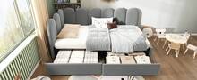Upholstered Grey Sofa Bed Frame - 90x190cm Storage Daybed In Velvet For Living Room And Bedroom - Grey - View 5