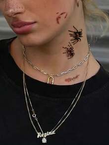 7PCS Halloween Creative Realistic Scar Stitch Wound Vein Spider Pattern Halloween Makeup Party Gift Shoulder Neck Collarbone Waist Abdomen Body Temporary Waterproof Tattoo Stickers - Multicolor - View 3