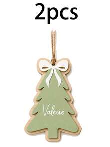 Custom Christmas Tree Wooden Plaque, Personalized Gift Decor, Farmhouse Holiday Ornament, Customized Name Tag For Xmas Tree, Customizable Present Decoration, Festive Home Hanging Sign, Christmas Gift For Family, Christmas Ornament, Living Room Decor - Style a - View 11