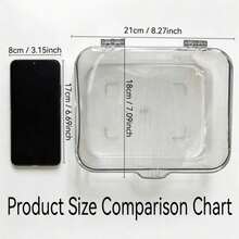 1pc Large Capacity Desktop Multi-Functional Dust-Proof Storage Box, HD Transparent One-Piece Flip Lid Storage Box, Strong Sealing And Stable, Compressed Classification Storage, Suitable For Pens, Bills, Cosmetics, Small Items, Keep Cluttered Items Organized And Tidy, Suitable For Home Use - Multicolor - View 2