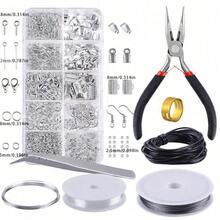 1 Zange + 1 Ringhülse/750 Stücke Schmuckherstellungs-Set, für DIY Halskette, Ohrringe, Armband Schmuckherstellung, Schmuckreparatur-Werkzeugsatz und Schmuckzubehör, geeignet für Erwachsene und Anfänger. (Einige Artikel kommen mit Werkzeugen, einige ohne) - gemischte Farben - Übersicht 3