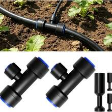 Push In Leak Proof Irrigation Connector, Made Of Durable Plastic Material, Perfect For Branching And Distributing Water Flow, Suitable For Garden Water Pipe Watering Systems - A - View 8