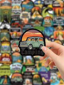 50Pcs Waterproof Outdoor Camping Decorative Stickers For Laptop Water Bottle - Multicolor - View 4