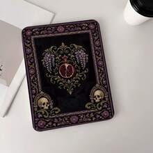 1pc Gothic Vintage Pomegranate Skull Floral Tablet Case Compatible With IPad PRO/AIR, Compatible With SAMSUNG,Compatible With XIAOMI Pad 5/6/7,Compatible With Huawei Matepad - Multicolor - View 3