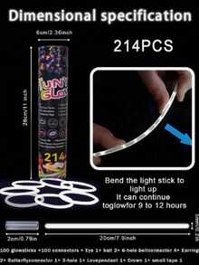 White Glow Sticks 200/100/50/15 Pieces, Glow In The Dark For 8 To 12 Hours, Suitable For Halloween Party, Party Glow Supplies, Perfect Gift For Halloween Party - A - View 14