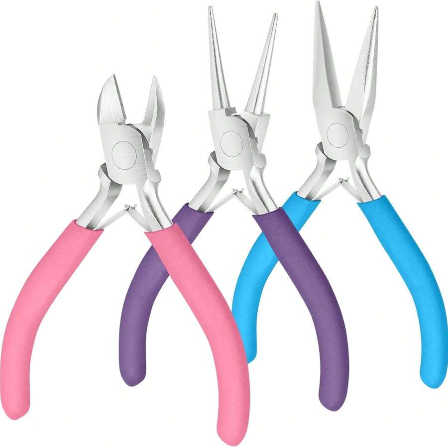 QIAO 3 PiecesJewelry-Making Pliers Set-Jewelry-Making Tools Suitable For Jewelry Repair, Wire Wrapping, Beading, And Craft Projects - Multicolor - View 1
