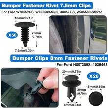 130Pcs Clips Fit  Fiesta Wheel Arch Splash Guard Shield Bumper Wing Lining - A - View 8