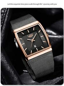 Foxbox LIGE Men's Fashion Luxury High-End Brand Watch, Stainless Steel Band Quartz Watch, Waterproof, Daily Wear, Luminous Dial, Men's Watch - Silver - View 9