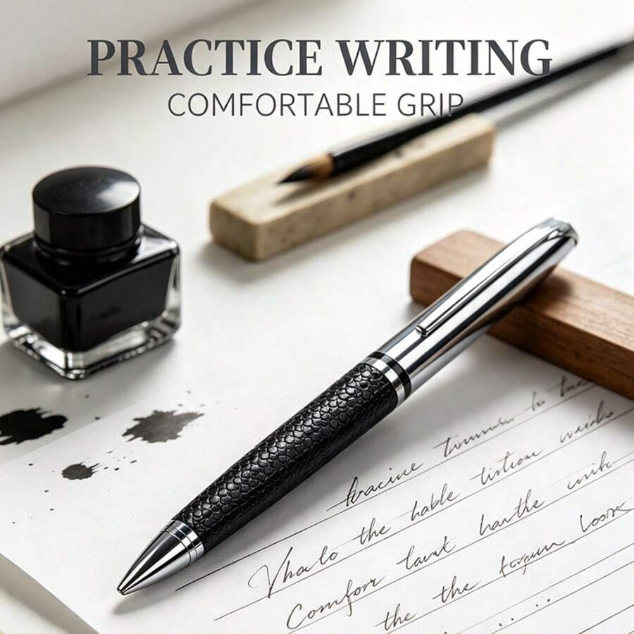 One Pen Fashionable Metal Ballpoint Pen With Replaceable Core/Smooth Ink/Rotatable And Extendable/Business Office Meeting Gift Pen/Suitable For Both Men And Women High-Grade Executive Pen