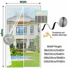 Heavy Duty Magnetic Screen Door, Black Striped Door Curtain, Suitable For Ventilation And Mosquito Prevention, Ideal For Indoor/Outdoor Use, Home Door Mosquito Net, The Best Insect Protection In Summer - A - View 41