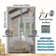 Heavy Duty Magnetic Screen Door, Black Striped Door Curtain, Suitable For Ventilation And Mosquito Prevention, Ideal For Indoor/Outdoor Use, Home Door Mosquito Net, The Best Insect Protection In Summer - A - View 27