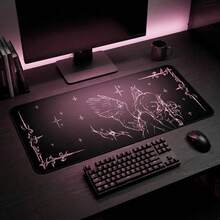 1pc Crying Angel Illustration Desk Mat | Gothic Angel Mouse Pad, Gaming Mouse Pad, Desktop Decor 15.7X35.4 In PC Computer Accessory, Extra-Large Rubber-Based Office Mat - Gothic Style - View 1