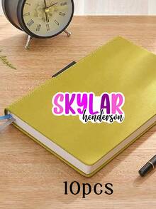 10pcs Customized Name Stickers, Personalized Text Labels, Waterproof Stickers For Water Bottles, Notebooks, Computers, Kids Stickers - Multicolor - View 21