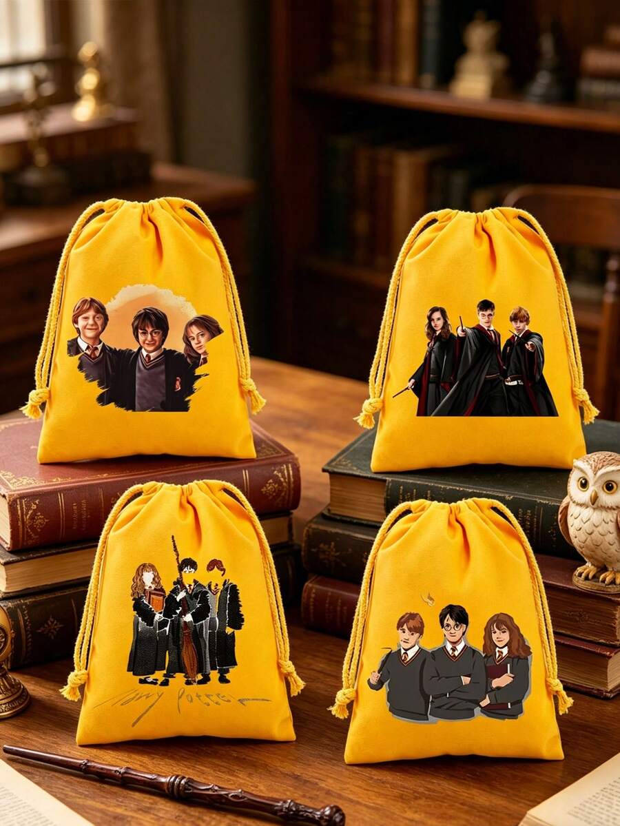 Warner Bros Yellow Drawstring Bag, Suitable For Storing Accessories, Can Be Used As Birthday Gift Or Halloween Party Decoration, Adding Festive Atmosphere To The Holiday Season - Multicolor - View 1
