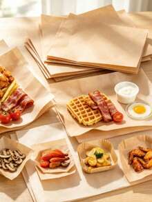 10/50/100pcs 9x13 Inch Unbleached Non-Stick Baking Parchment Paper Sheets, Pre-Cut 1/4 Size, Suitable For Oven, Grill, Air Fryer, Steaming, Ideal For Bread, Cake, Cookies - Multicolor - View 12