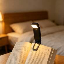 1件裝白色護眼充電式書燈，便攜可折疊夾式閱讀燈，亮度可調，耐用小巧，超亮無級調光 3 色溫便攜夾式檯燈，適合床頭閱讀、宿舍閱讀燈，輕量夾式燈，適合送給兒童、書迷、同學、朋友的生日與畢業季禮物 - 黑色摺疊夾書燈 - 查看 5