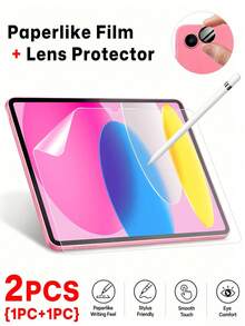 2pcs/Set Matte Privacy Screen Protector + Camera Lens Protector, PET Anti-Slip Anti-Glare Film, Compatible With IPad 11th Gen A16 2025 11-Inch, Air 1-7/Pro 9.7-Inch/10.5-Inch, Multi-Generation Tablet Screen Protector - White - View 31