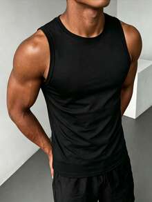 ZYNTH BALENO Men's Summer Round Neck Tank Top T-Shirt - Black - View 7